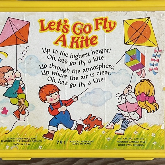 Vintage Fisher Price Radio Toy Let’s Go Fly A Kite Music - Picture 4 of 9